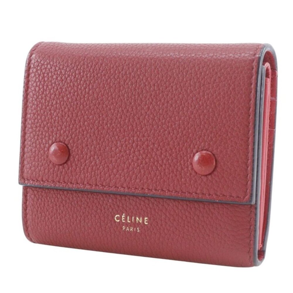 Celine Small Folded Multi Function Leather Red Tr… - image 2